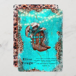 Invitation Pays Turquoise Boots Fête des mariées