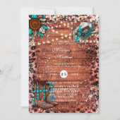 Invitation Pays Turquoise Lights Mariage Boots bois (Devant)