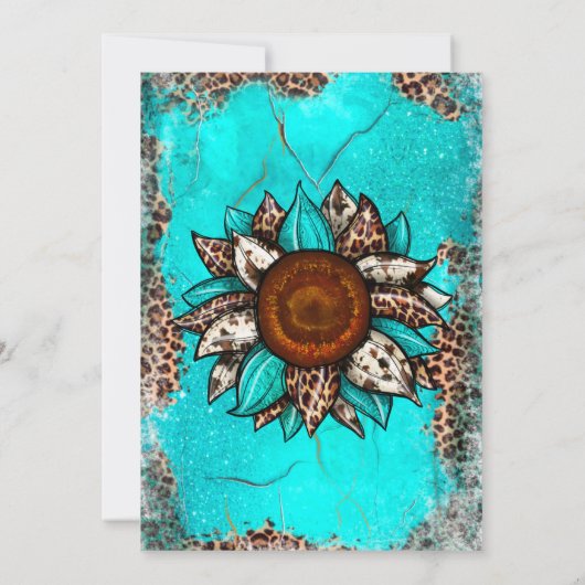 Invitation Pays Turquoise Lights Mariage Boots bois (Dos)