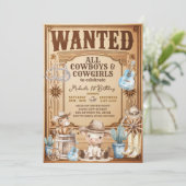 Invitation Pays vintage Ouest Recherché Anniversaire (Debout devant)