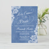 Invitation Pays Voici la douche de mariée en denim (Debout devant)