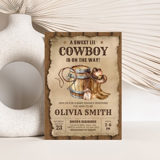 Invitation Pays Western Cowboy Baby shower