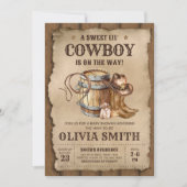 Invitation Pays Western Cowboy Baby shower (Devant)