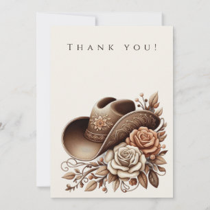 Invitation Pays Western Cowgirl Casquette avec fleurs