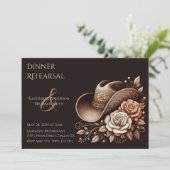 Invitation Pays Western Cowgirl Casquette avec fleurs (Debout devant)