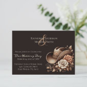 Invitation Pays Western Cowgirl Casquette avec fleurs (Debout devant)