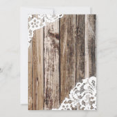 Invitation Pays Western Dentelle de bois Mariage rustique (Dos)