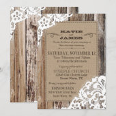 Invitation Pays Western Dentelle de bois Mariage rustique (Devant / Derrière)