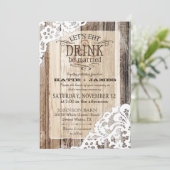 Invitation Pays Western Dentelle de bois Mariage rustique (Debout devant)