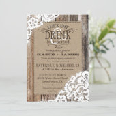 Invitation Pays Western Dentelle de bois Mariage rustique (Debout devant)