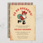 Invitation Pays Western Hodown Noël Père Noël Holiday (Devant / Derrière)