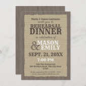 Invitation Pays Western Rustic Rehearer Dîner (Devant / Derrière)
