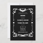 Invitation Pays Western Stars Noir Blanc Forme 2 Mariage (Devant)