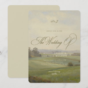 Invitation Paysage Antique Peinture Mariage Campagnard