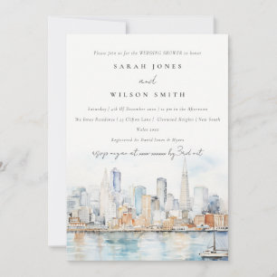 Invitation Paysage aquarelle de mariage à San Francisco