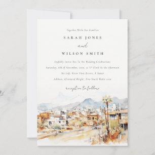 Invitation Paysage aquarelle de mariage à Tucson, Arizona