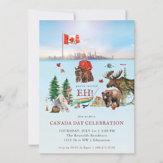 Invitation Paysage canadien | Fête du Canada (Devant)