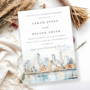 Invitation Paysage chic de San Francisco pour noces et annive