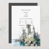 Invitation Paysage côtier de la plage Castle Ruines Mariage (Devant / Derrière)