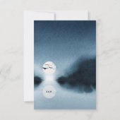 Invitation Paysage D'Aquarelle Bleu Nuit Enregistrer La Date (Dos)