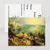 Invitation Paysage de Bruegel avec la chute d'Icarus - 1558 (Devant / Derrière)