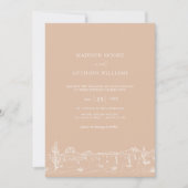 Invitation Paysage de cactus de sable de désert de mariage (Devant)