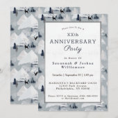 Invitation Paysage de cerfs gris hivernal pour anniversaire (Devant / Derrière)
