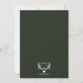 Invitation Paysage de forêt rustique avec mariage vert Cerf b (Dos)