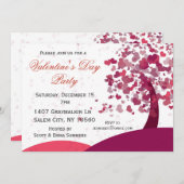 Invitation Paysage de Heart Tree Saint Valentin (Devant / Derrière)