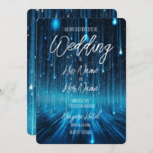 Invitation Paysage de la douche en métal bleu (Devant / Derrière)