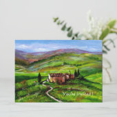 INVITATION PAYSAGE DE LA TOSCANE AVEC DES COLLINES VERTES (Debout devant)