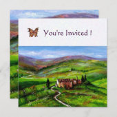 INVITATION PAYSAGE DE LA TOSCANE AVEC DES COLLINES VERTES (Devant / Derrière)