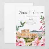 Invitation Paysage de mariage Athènes Grèce (Devant / Derrière)