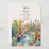 Invitation Paysage de mariage au désert avec cactus à l'aquar (Devant)