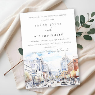 Invitation Paysage de mariage d'anniversaire de Omaha Nebrask