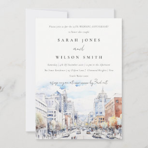Invitation Paysage de mariage d'anniversaire de Omaha Nebrask