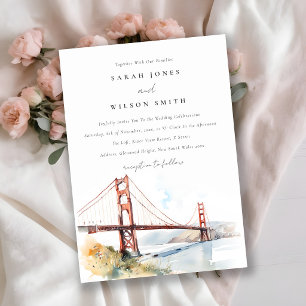 Invitation Paysage de mariage du pont Golden Gate de San Fran