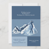 Invitation Paysage de montagne bleu poussiéreux Mariage moder (Dos)