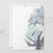 Invitation Paysage de neige Pine Trees Montagnes Mariage | (Dos)
