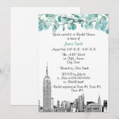 Invitation Paysage de NYC ESB Gravure Eucalyptus Enterrement (Devant / Derrière)