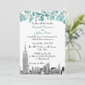 Invitation Paysage de NYC ESB Gravure Eucalyptus Mariage (Debout devant)