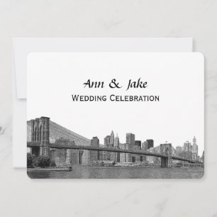 Invitation Paysage de NYC Pont Bklyn Gravé #2H Mariage