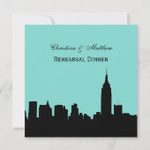 Invitation Paysage de NYC Silhouette Dîner de Répétition Carr (Dos)