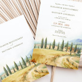 Invitation Paysage de rêve toscan Mariage aquarelle paysage