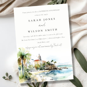 Invitation Paysage de San Juan Porto Rico Mariage Anniversair
