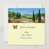 Invitation PAYSAGE DE TOSCANE 5,jaune vert blanc (Dos)