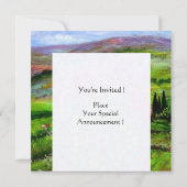 INVITATION PAYSAGE DE TOSCANE AVEC COLLINES VERTES (Dos)