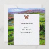 INVITATION PAYSAGE DE TOSCANE AVEC COLLINES VERTES (Dos)