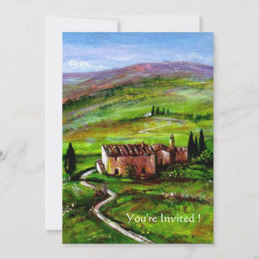 INVITATION PAYSAGE DE TOSCANE AVEC COLLINES VERTES (Devant)
