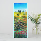 INVITATION PAYSAGE DE TOSCANE AVEC COQUELICOTS (Debout devant)
